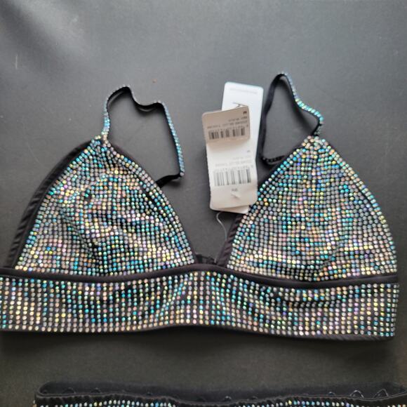 NWT Kikiriki 2 piece studded top and skirt set black medium - Picture 2 of 8